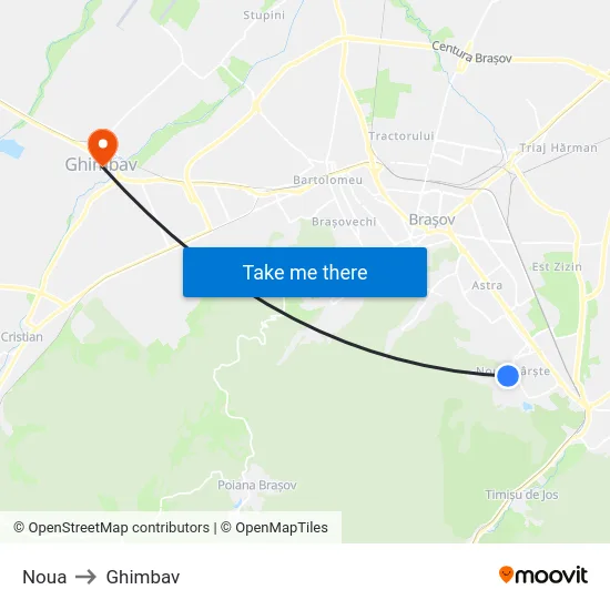 Noua to Ghimbav map