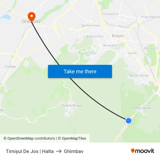 Timișul De Jos | Halta to Ghimbav map