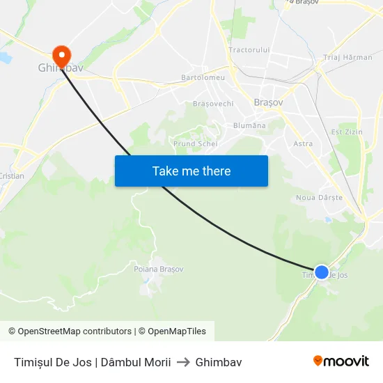 Timișul De Jos | Dâmbul Morii to Ghimbav map