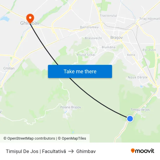 Timișul De Jos | Facultativă to Ghimbav map