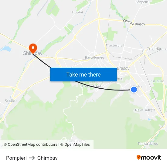 Pompieri to Ghimbav map