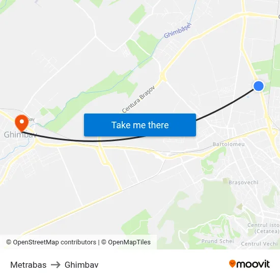 Metrabas to Ghimbav map