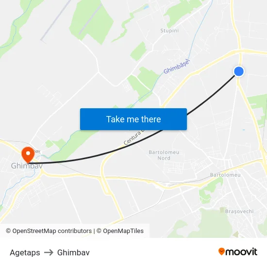 Agetaps to Ghimbav map