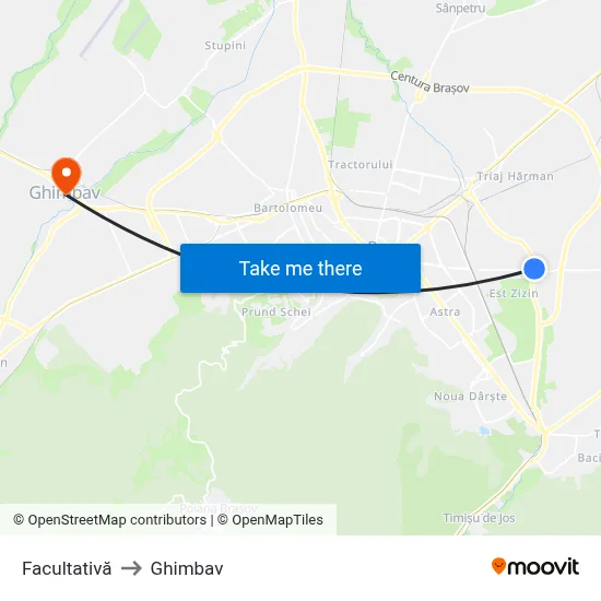 Facultativă to Ghimbav map