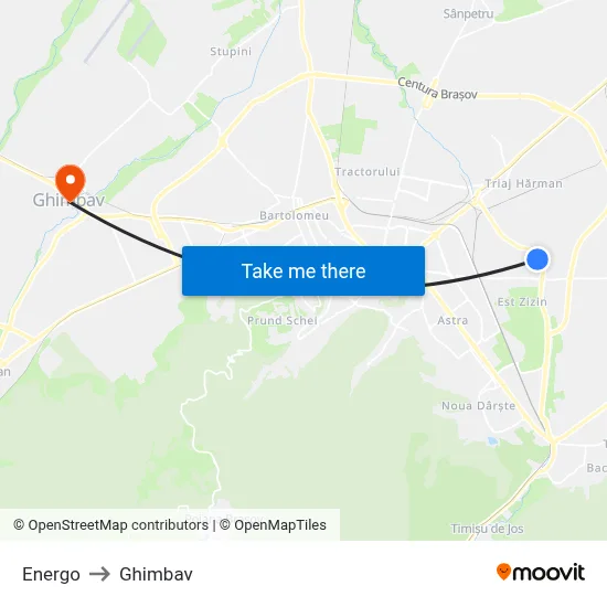 Energo to Ghimbav map