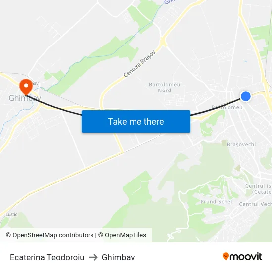 Ecaterina Teodoroiu to Ghimbav map
