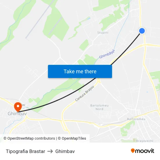 Tipografia Brastar to Ghimbav map