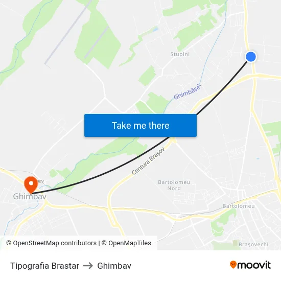 Tipografia Brastar to Ghimbav map