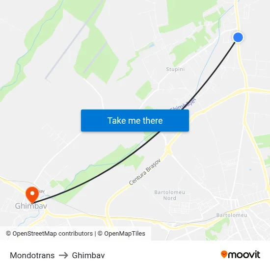 Mondotrans to Ghimbav map