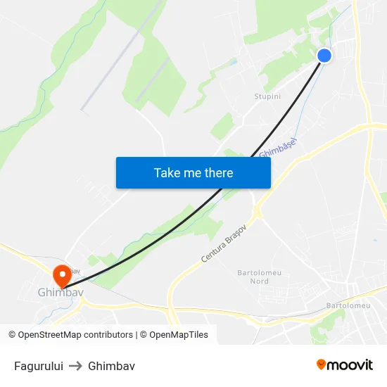 Fagurului to Ghimbav map
