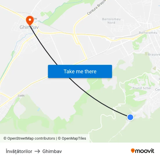 Învățătorilor to Ghimbav map