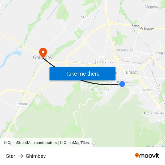 Star to Ghimbav map