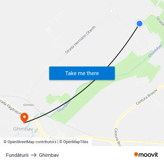 Fundăturii to Ghimbav map