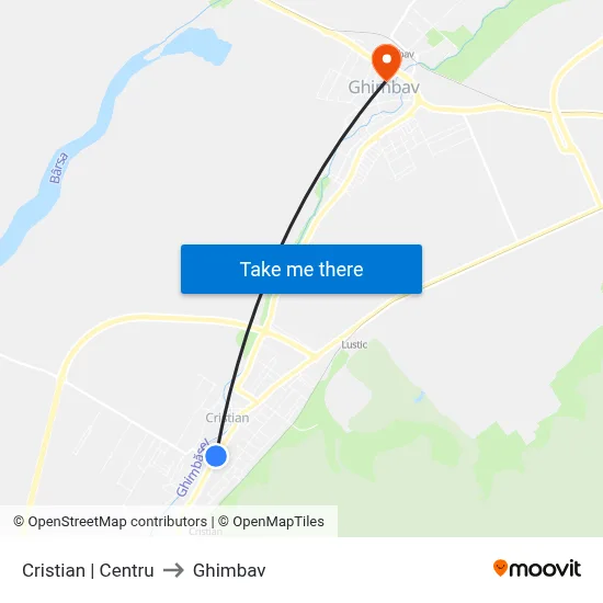 Cristian | Centru to Ghimbav map