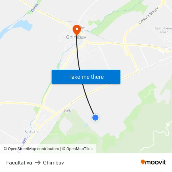 Facultativă to Ghimbav map