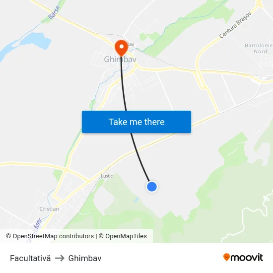 Facultativă to Ghimbav map