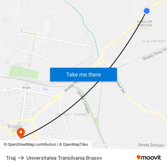 Triaj to Universitatea Transilvania Brasov map