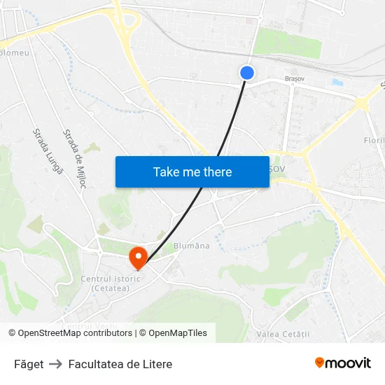 Făget to Facultatea de Litere map