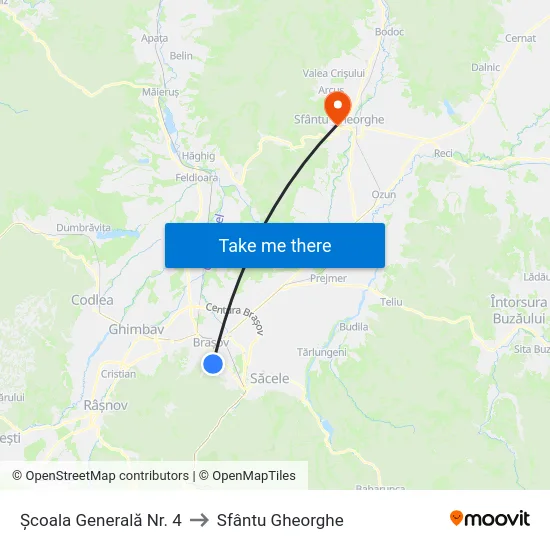 Școala Generală Nr. 4 to Sfântu Gheorghe map