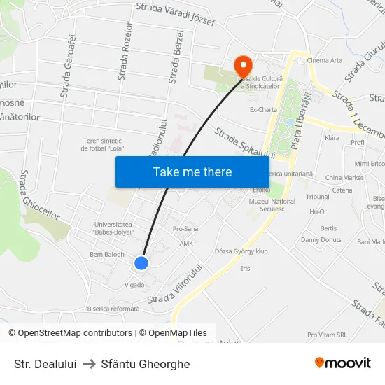 Str. Dealului to Sfântu Gheorghe map