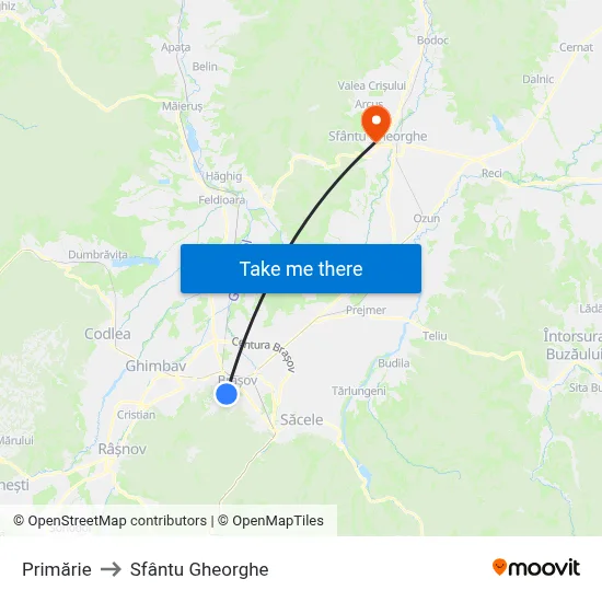 Primărie to Sfântu Gheorghe map