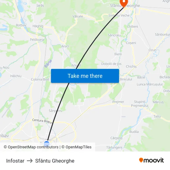 Infostar to Sfântu Gheorghe map