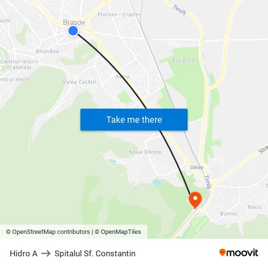 Hidro A to Spitalul Sf. Constantin map