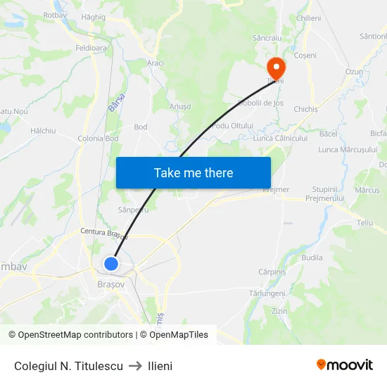 Colegiul N. Titulescu to Ilieni map
