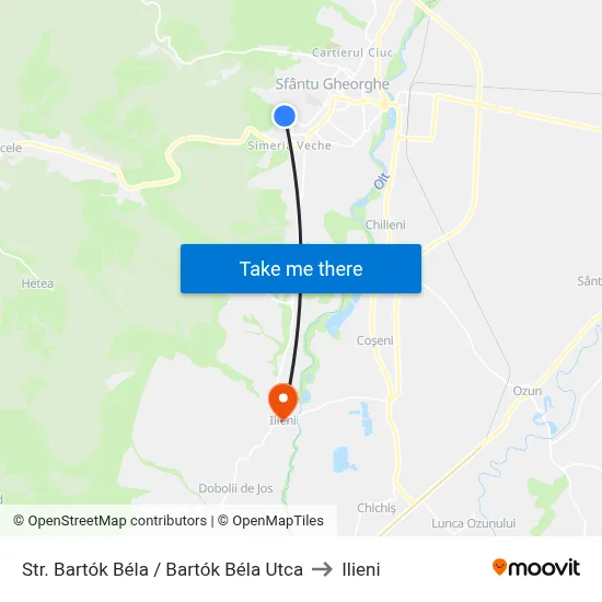 Str. Bartók Béla / Bartók Béla Utca to Ilieni map