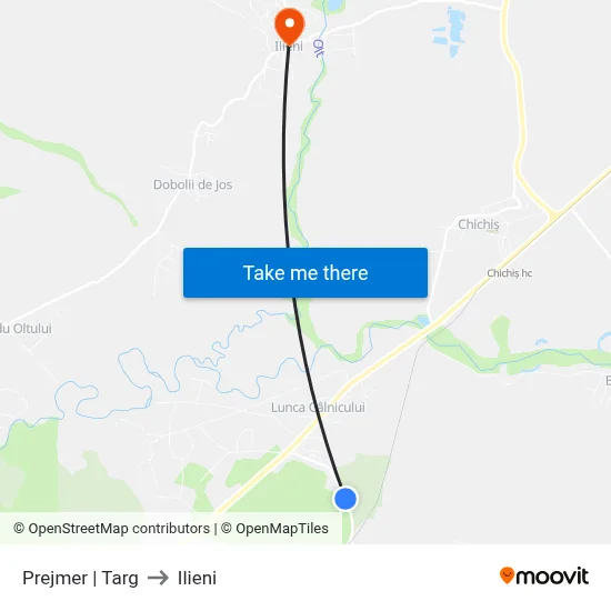 Prejmer | Targ to Ilieni map