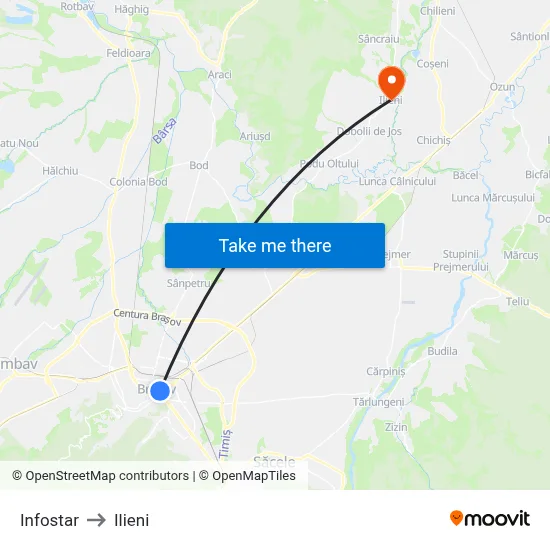 Infostar to Ilieni map