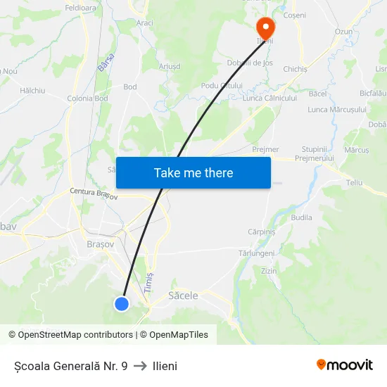 Școala Generală Nr. 9 to Ilieni map