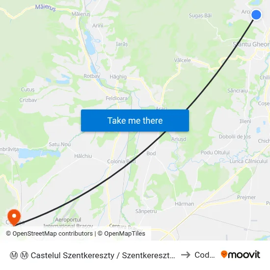 Ⓜ Ⓜ Castelul Szentkereszty / Szentkereszty Kastély to Codlea map