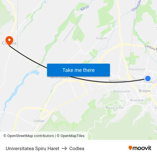 Universitatea Spiru Haret to Codlea map
