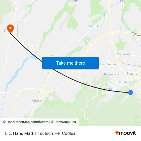 Lic. Hans Mattis Teutsch to Codlea map