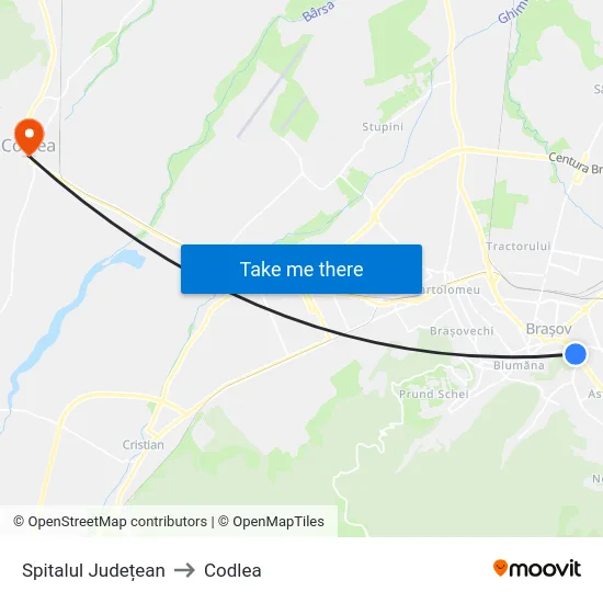 Spitalul Județean to Codlea map