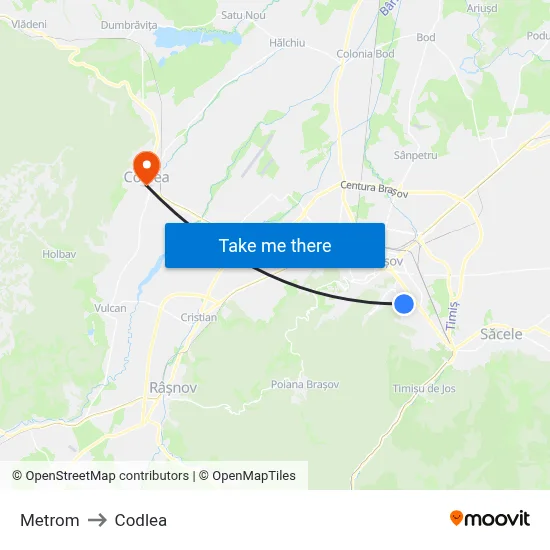 Metrom to Codlea map