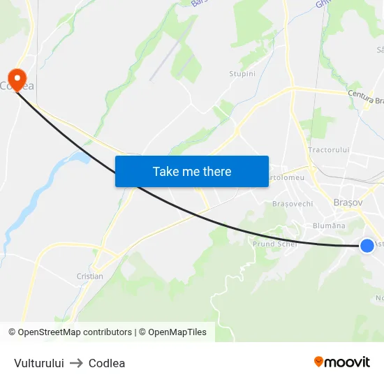 Vulturului to Codlea map