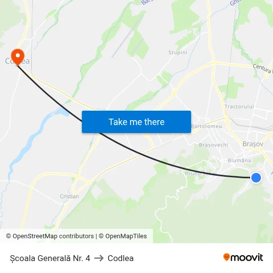 Școala Generală Nr. 4 to Codlea map