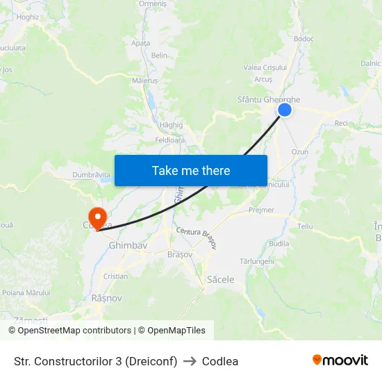 Str. Constructorilor 3 (Dreiconf) to Codlea map