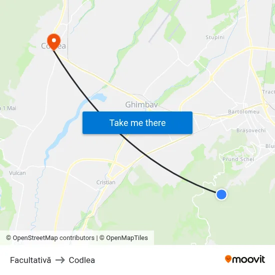 Facultativă to Codlea map