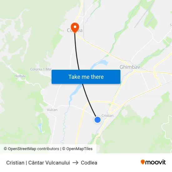 Cristian | Cântar Vulcanului to Codlea map