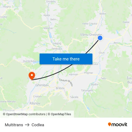 Multitrans to Codlea map