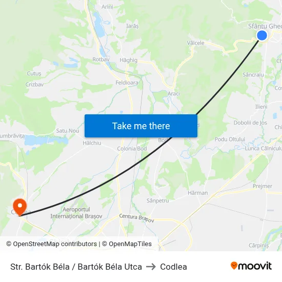Str. Bartók Béla / Bartók Béla Utca to Codlea map