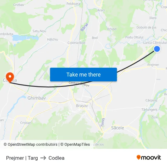 Prejmer | Targ to Codlea map