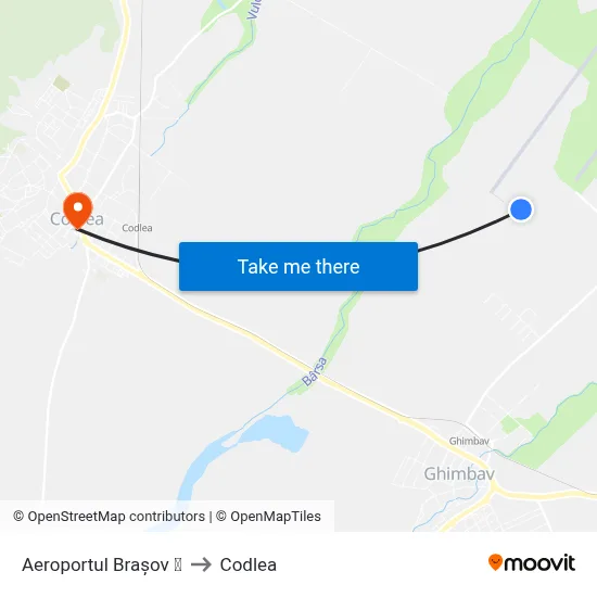 Aeroportul Brașov ✈ to Codlea map