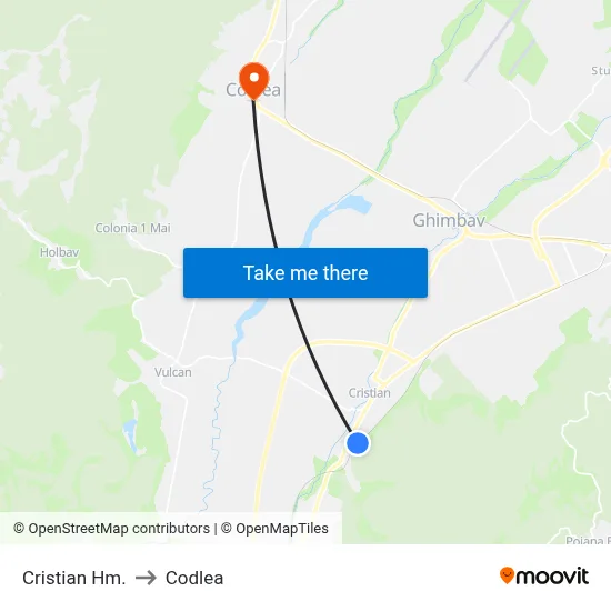 Cristian Hm. to Codlea map