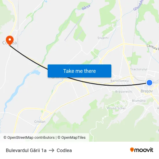 Bulevardul Gării 1a to Codlea map
