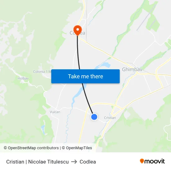 Cristian | Nicolae Titulescu to Codlea map