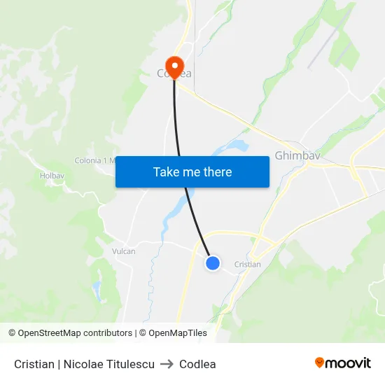 Cristian | Nicolae Titulescu to Codlea map
